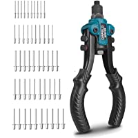 Orfeld Remachadora- Remachadora Manual con 5 Cabezales Intercambiable- 50 Remaches- Empuñadura de Antideslizante PVC…
